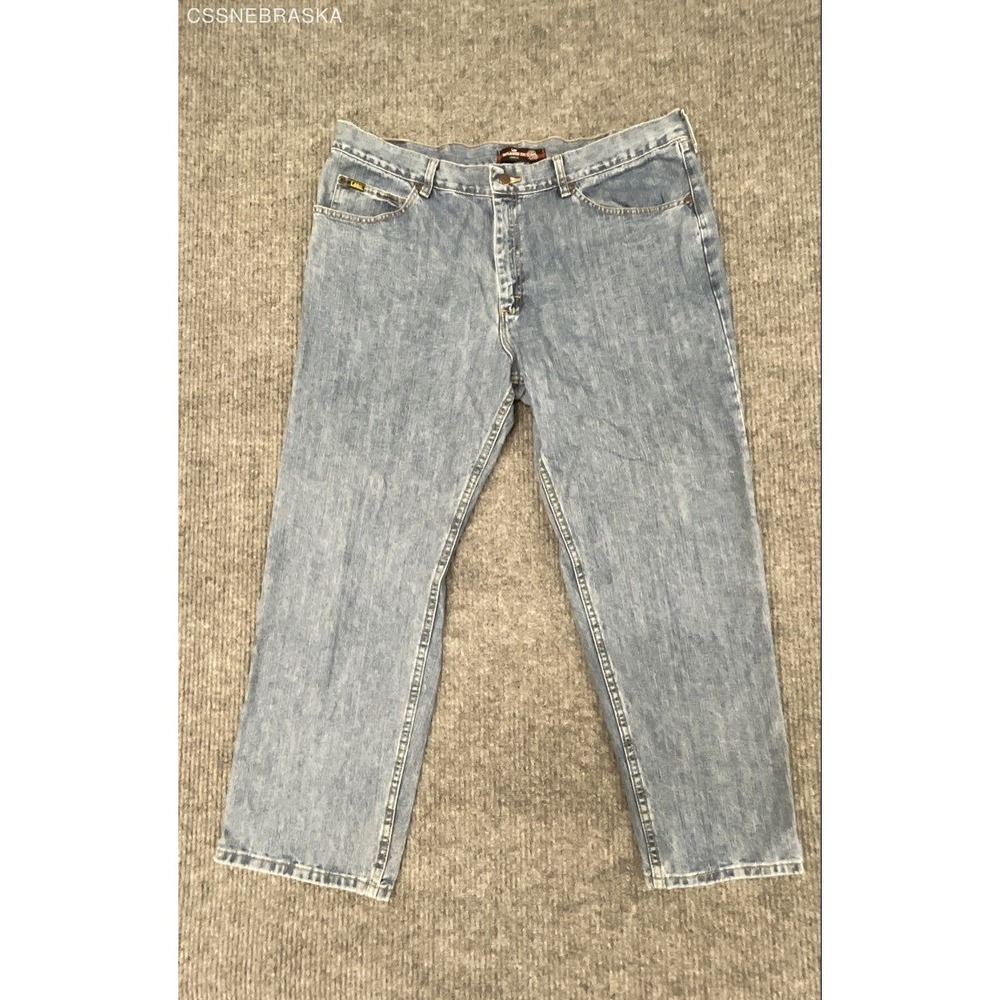 Lee Men's Blue Relaxed Fit Straight Leg 100% Cotton Denim Jeans Size 42x30